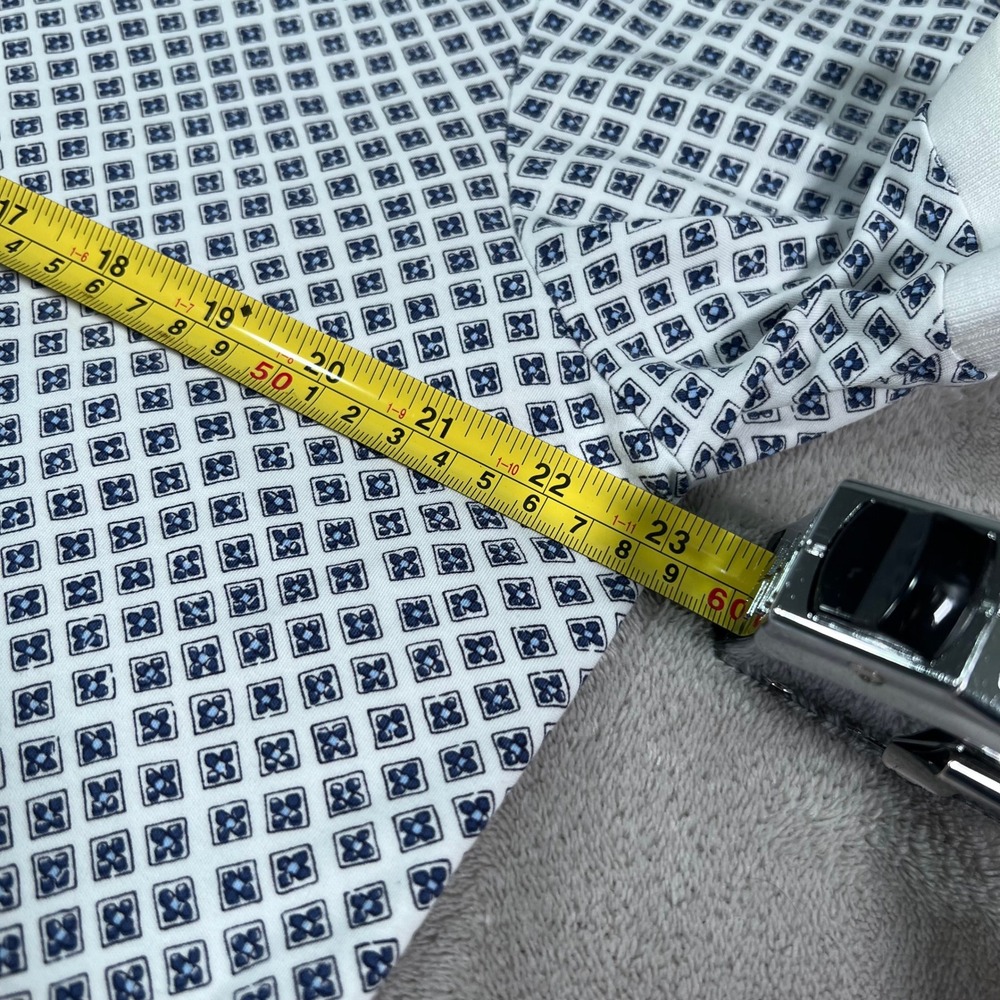 Polo Ralph Lauren Polo Shirt Men's XL White Classic Fit Geometric Micro Print - Picture 7 of 10